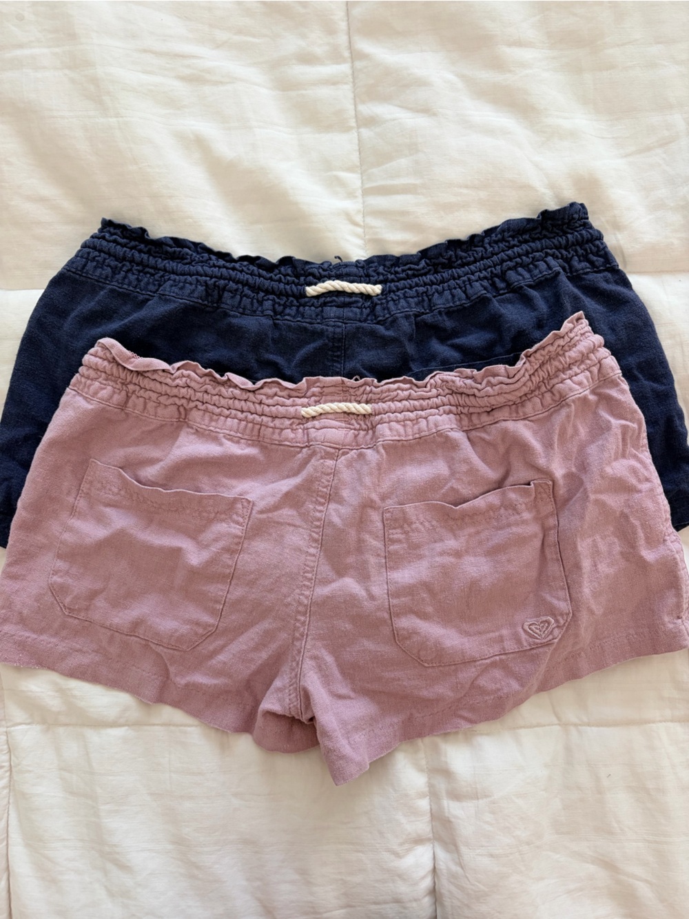 Roxy Lightweight Beach Shorts in Mauve and Navy